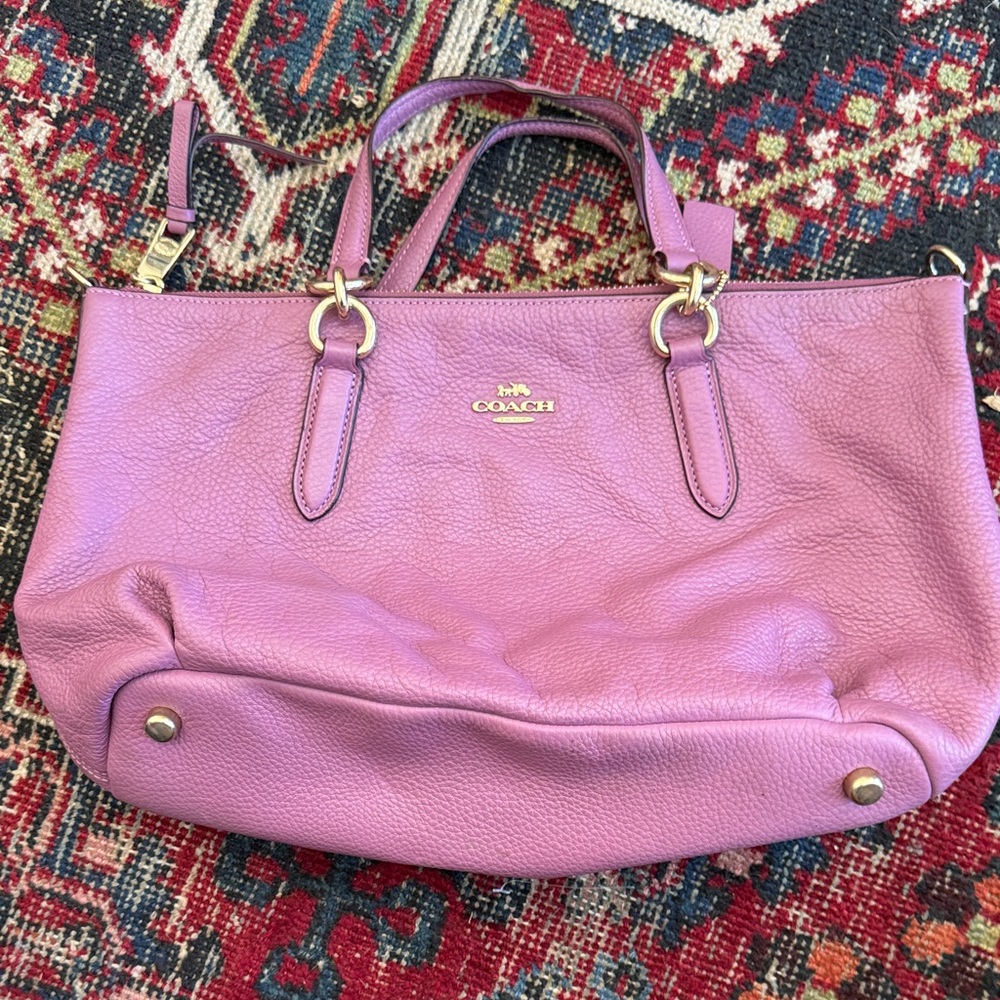 Coach Lavender Leather Tote